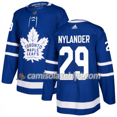 Camisola Toronto Maple Leafs William Nylander 29 Adidas 2017-2018 Azul Authentic - Homem